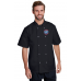 RP664 SS CHEF COAT BLACK DECORATED  (FRONT)
